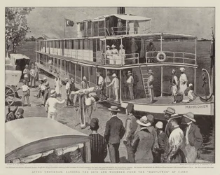After Omdurman, landing the Sick and Wounded from the Mayflower at Cairo